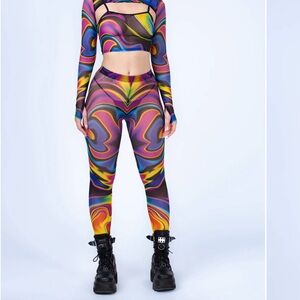 Badinka space duel three piece mesh rave set